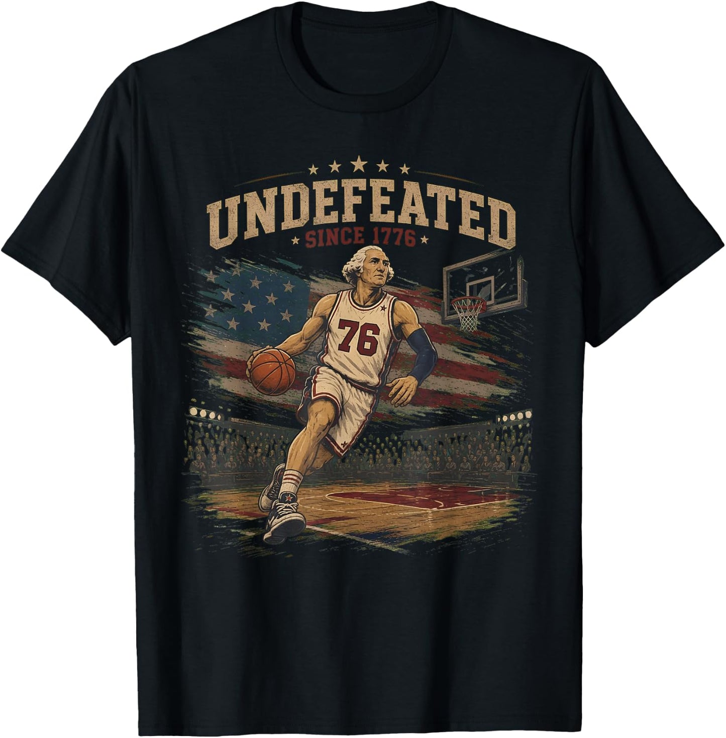 Undefeated Since 1776 America 4th of July Independence Day T-Shirt - T-Shirt | Black