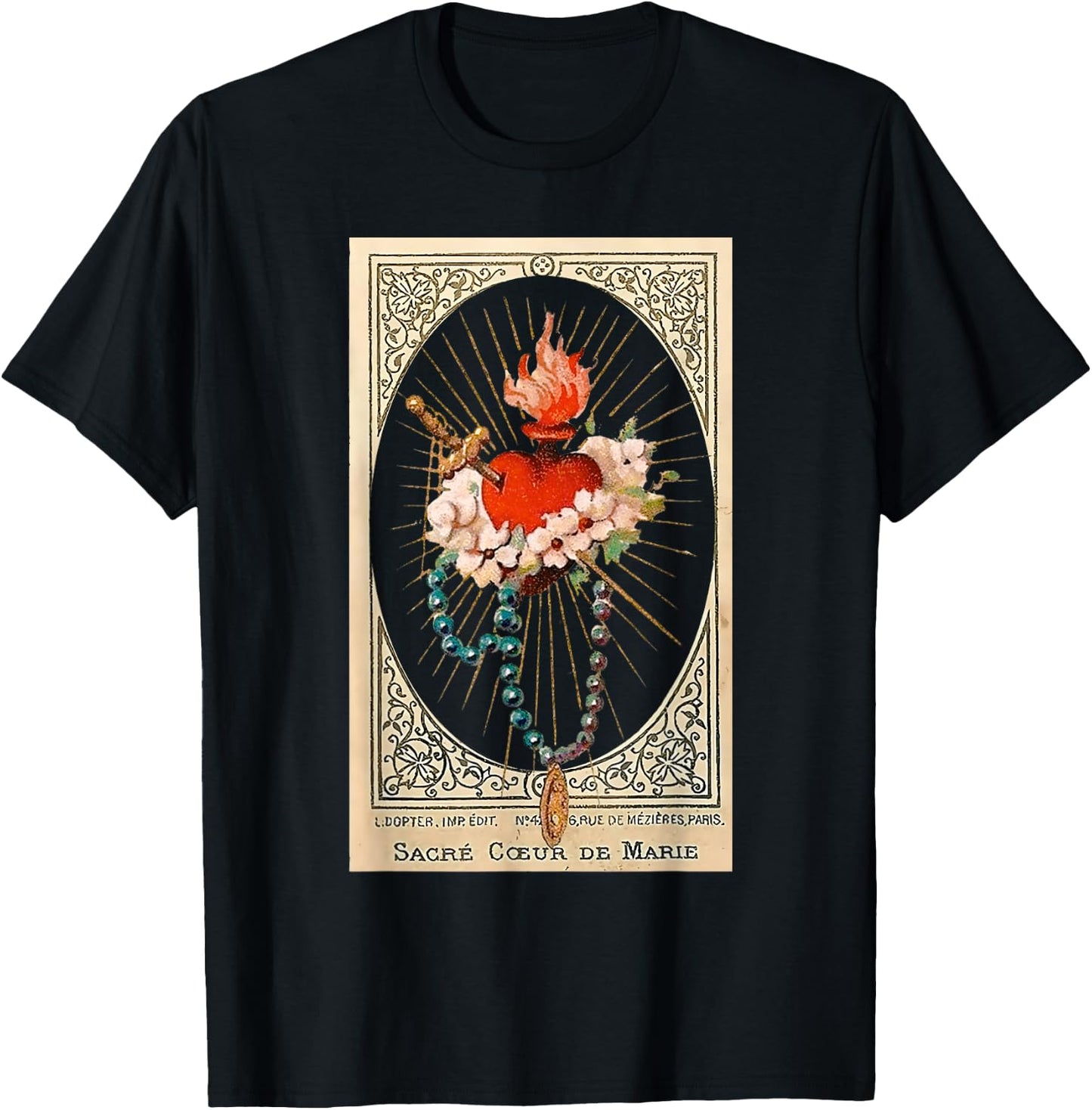 Immaculate Heart Of Mary Marian Catholic T-Shirt - T-Shirt | Black