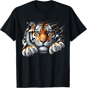 Retro Spirit Tiger Face Shirt Design Football Tiger Fan T-Shirt - T-Shirt | Black