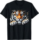 Retro Spirit Tiger Face Shirt Design Football Tiger Fan T-Shirt - T-Shirt | Black