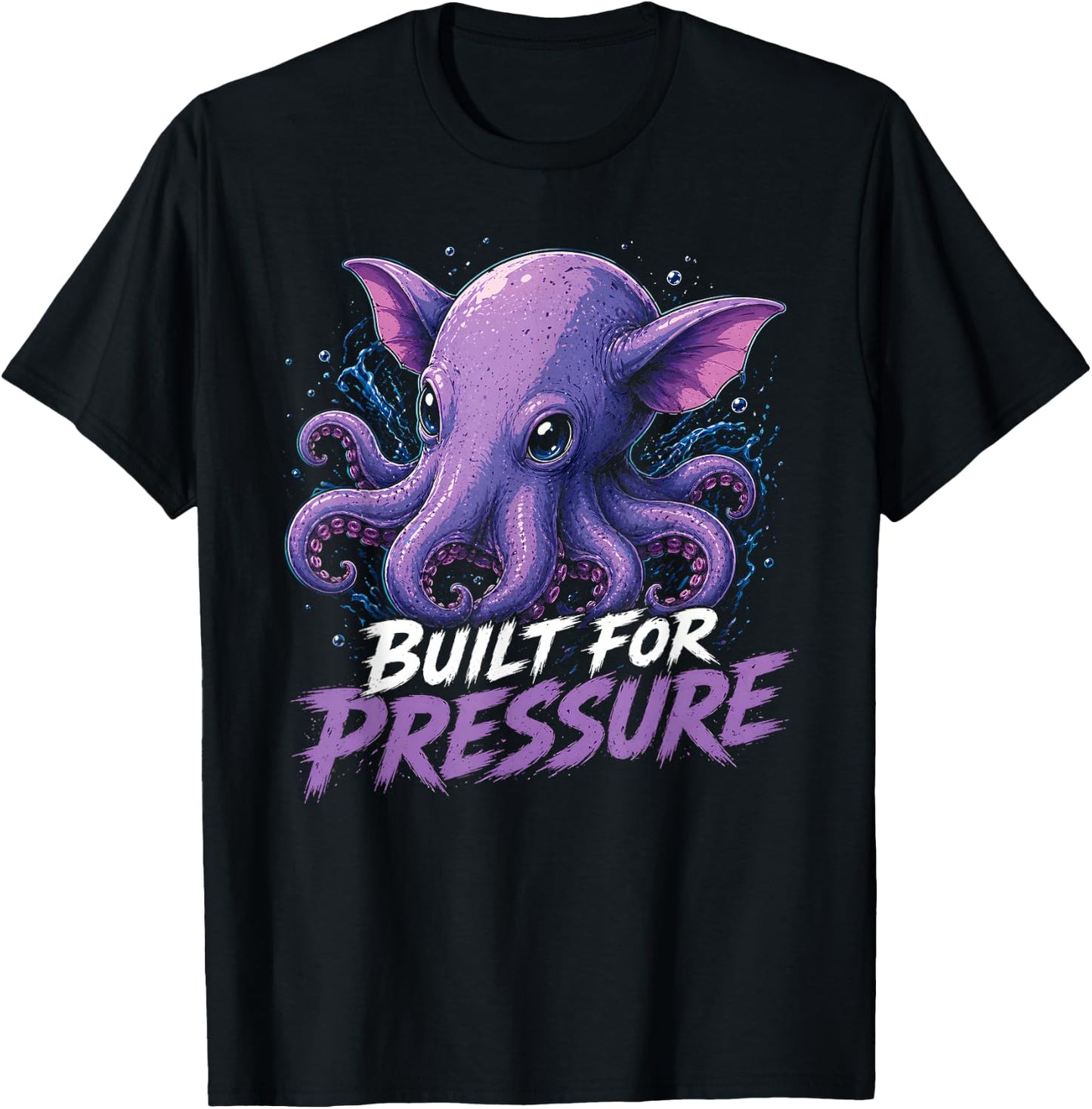 Built for Pressure Dumbo Octopus Deep Sea Graphic T-Shirt - T-Shirt | Black
