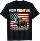 Hog Hunter American Flag Hog Hunting Boar Feral Pig Hunting T-Shirt - T-Shirt | Black