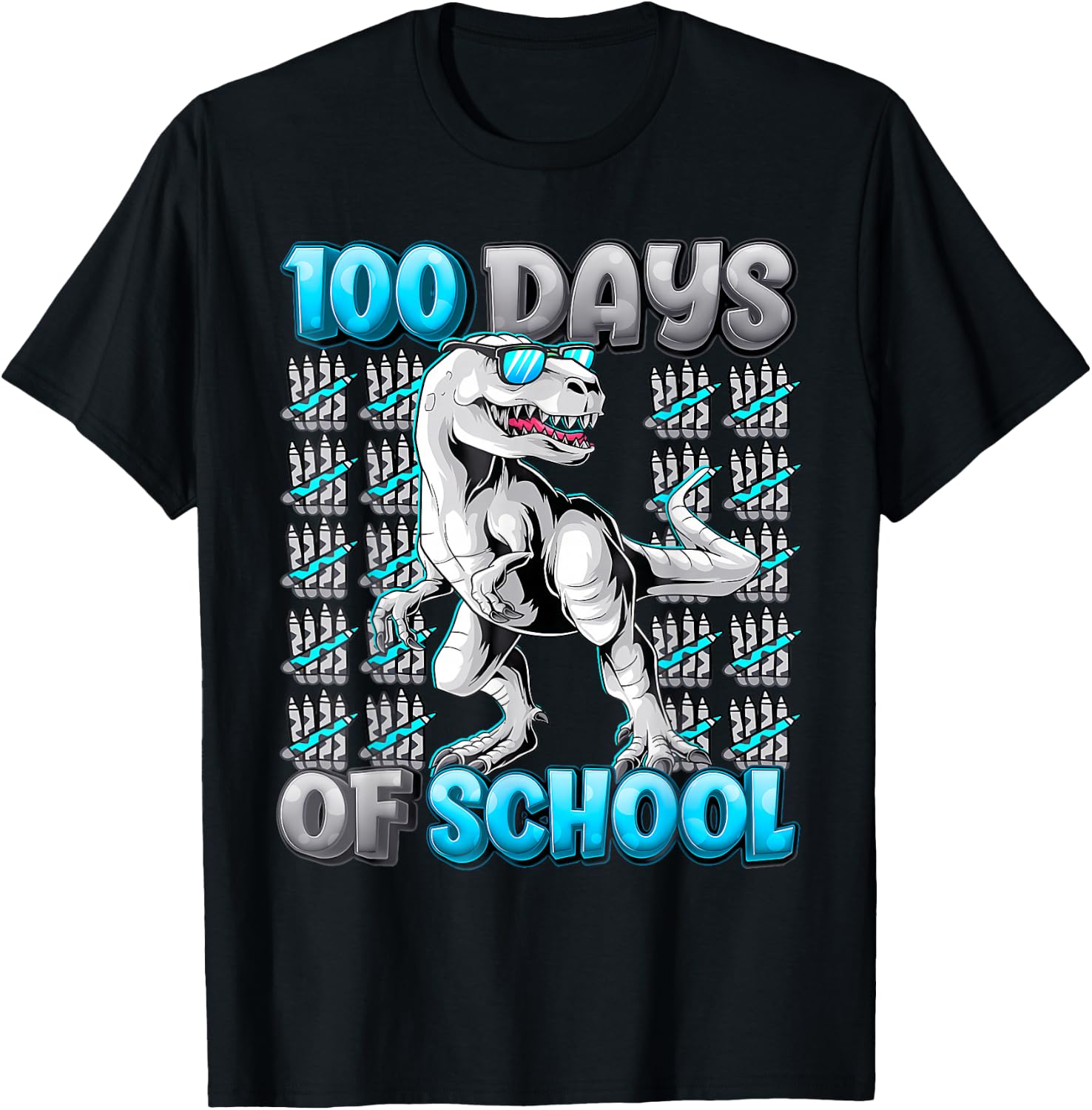 100 Days Of School Trex 100 Days Smarter 100Th Day Of School T-Shirt - T-Shirt | Black