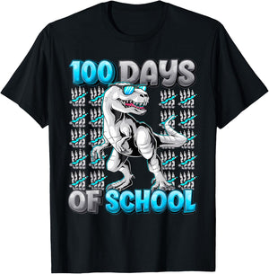 100 Days Of School Trex 100 Days Smarter 100Th Day Of School T-Shirt - T-Shirt | Black