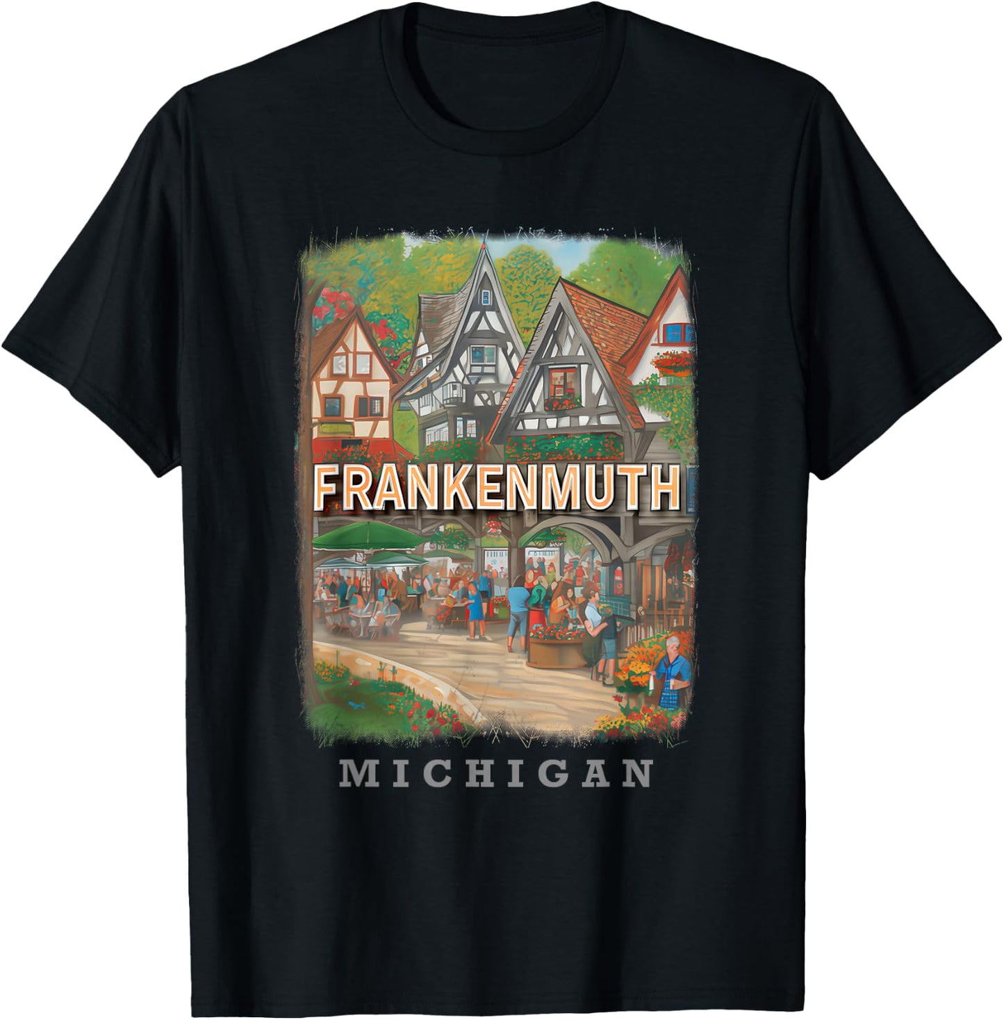 Frankenmuth Michigan MI Bavarian Charm SD630 T-Shirt - T-Shirt | Black
