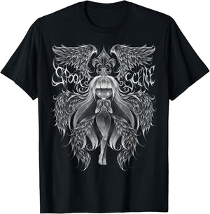 Spookscene Gothic Fleur De Lis Seraph Celestial Angel T-Shirt - T-Shirt | Black