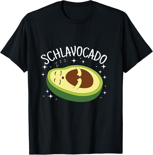 Schlavocado Avocado Pyjamas, Sleepwear, Tired Sleep, Shirt, black T-Shirt - T-Shirt | Black