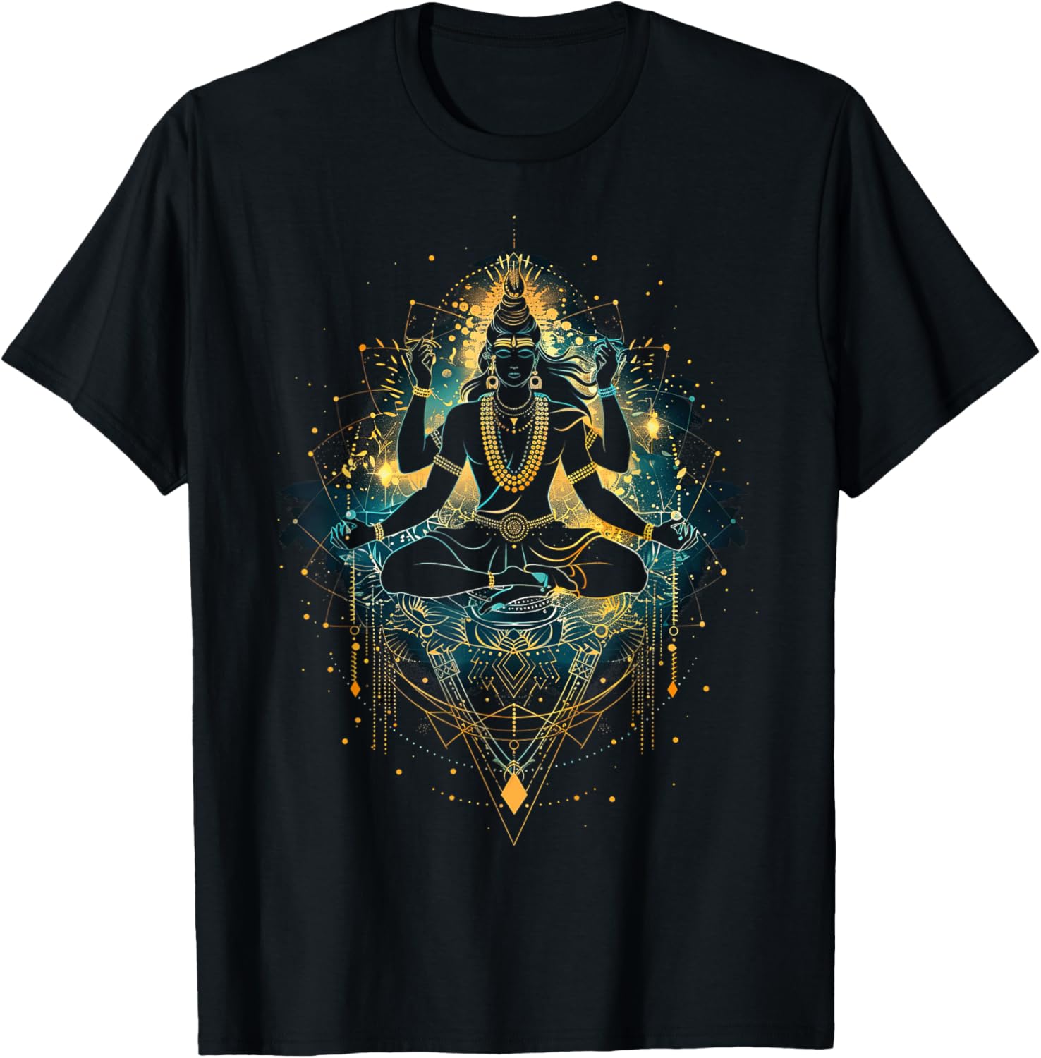 Shiva Spiritual Hindu God Tandava Dance Yoga Meditation , black T-Shirt - T-Shirt | Black