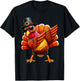 Thanksgiving Day Dabbing Turkey Pilgrim Boys Men Funny Dab T-Shirt - T-Shirt | Black