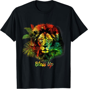 Rasta Reggae Lion Of Judah Pride Jamaican Music Headphones T-Shirt - T-Shirt | Black