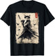 Samurai Cat Warrior Vintage Japanese Art Anime T-Shirt - T-Shirt | Black