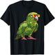 Green Quaker Parrot With Sunglasses T-Shirt - T-Shirt | Black