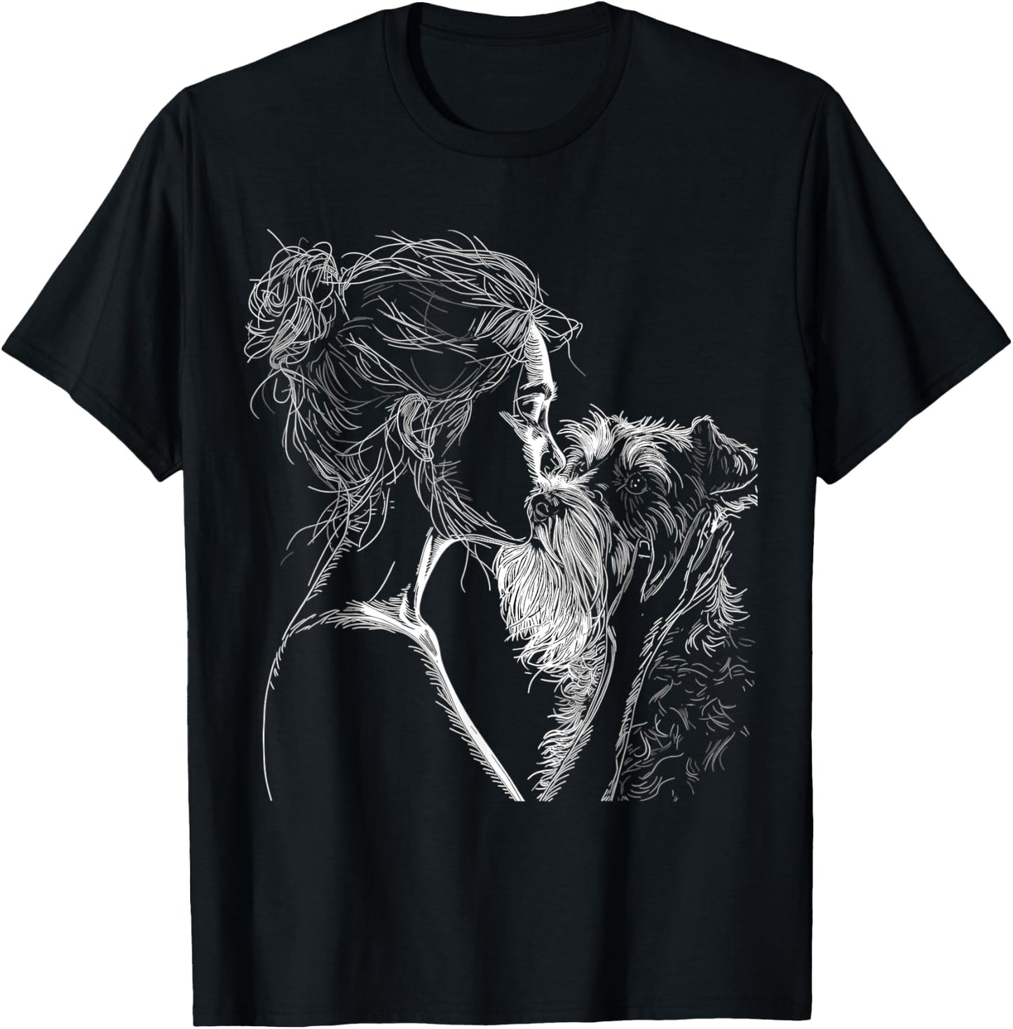 Schnauzer Mom Dog Art Schnauzer Lover Mother's Day T-Shirt - T-Shirt | Black