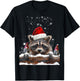 Racoon Racoon And Christmas Gnomes Man Woman Child , Black, S T-Shirt - T-Shirt | Black