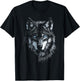 Mystical Wolf with Blue Eyes Animal Art Wolf Motif Wolves , black, S T-Shirt - T-Shirt | Black