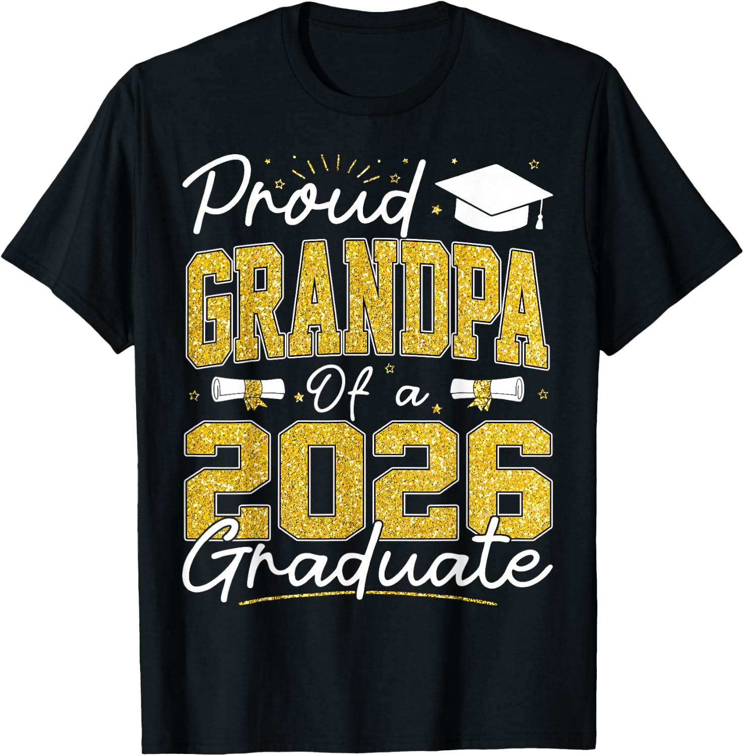 Proud Grandpa of A Class of 2026 Graduate Senior Grad Family T-Shirt - T-Shirt | Black