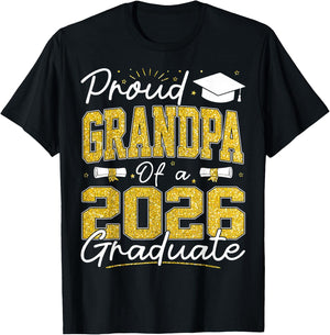 Proud Grandpa of A Class of 2026 Graduate Senior Grad Family T-Shirt - T-Shirt | Black