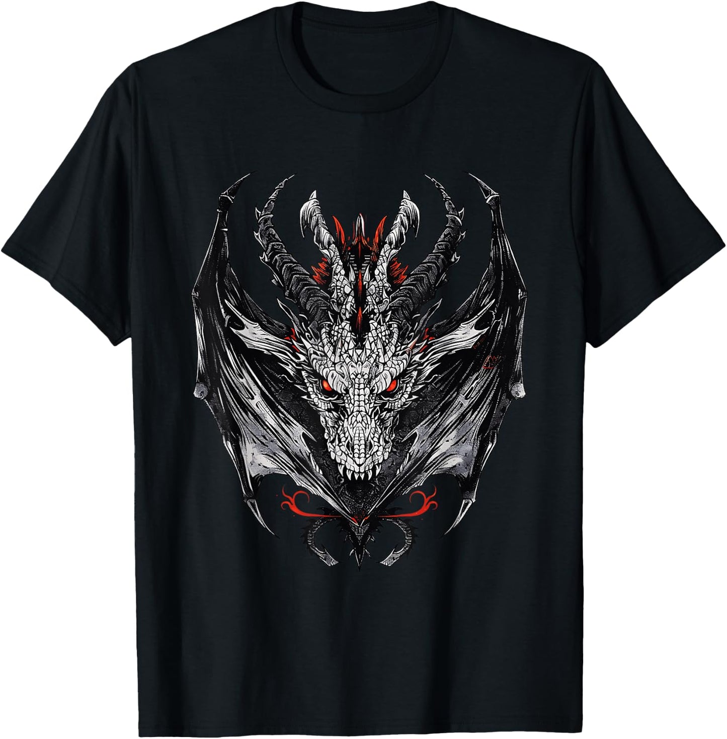 Dragon Head Fantasy Dragoncore Aesthetic T-Shirt - T-Shirt | Black