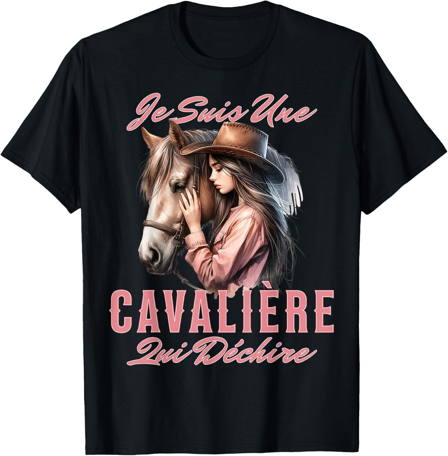 Girl Riding Horse Je Suis Une Rider Qui Déchire , Black, S T-Shirt - T-Shirt | Black