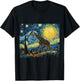 Giraffe Starry Night Van Gogh Art Lover Men Women T-Shirt - T-Shirt | Black