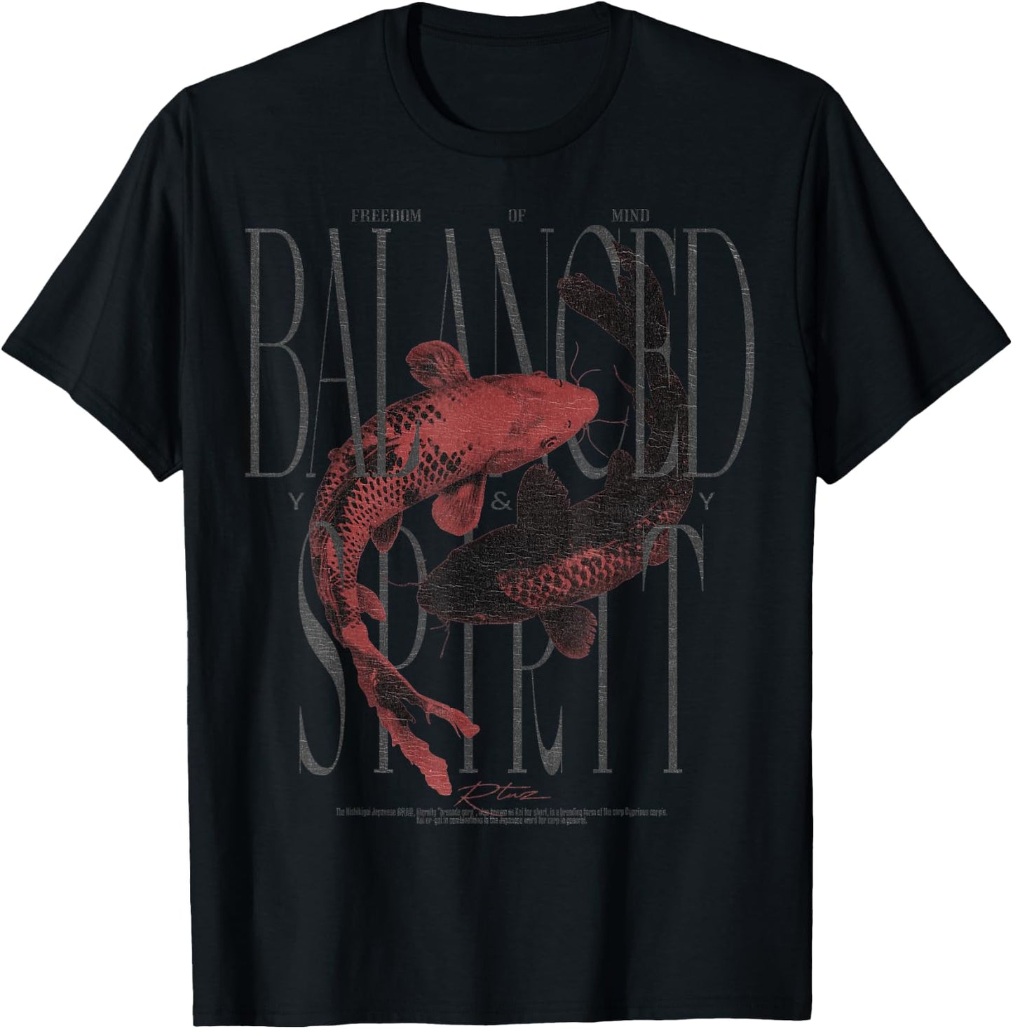 Vintage Nishikigoi Fish Koi Carp , black T-Shirt - T-Shirt | Black