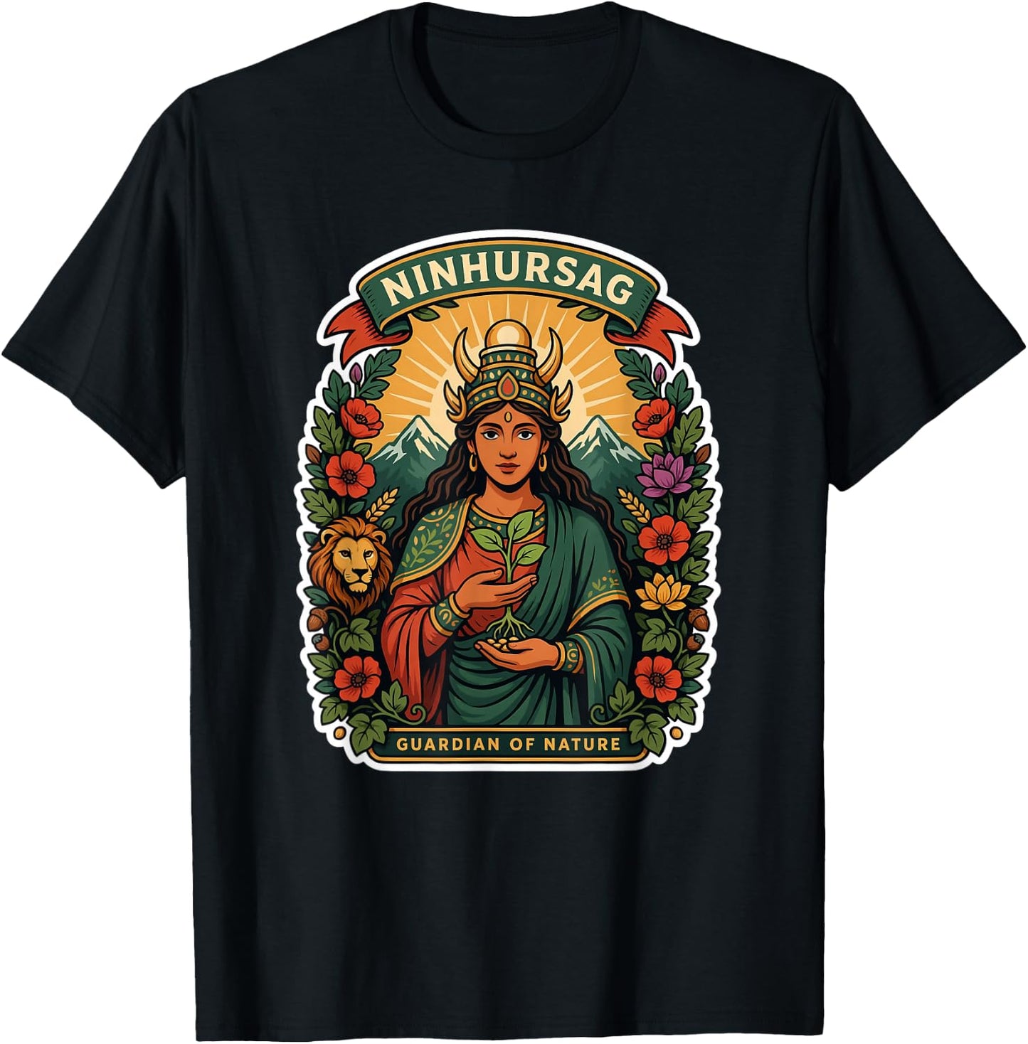 Ninhursag Guardian of Nature Anunnaki Mythology Goddess Love T-Shirt - T-Shirt | Black