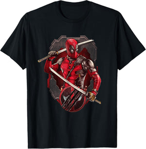 Marvel Studios Deadpool & Wolverine Merc with Katanas , black T-Shirt - T-Shirt | Black