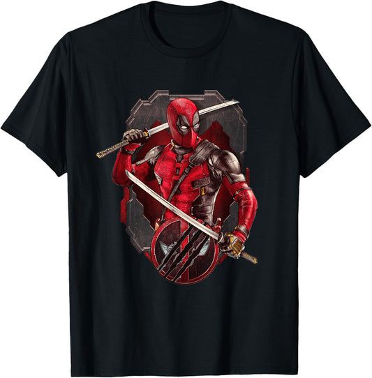 Marvel Studios Deadpool & Wolverine Merc with Katanas , black T-Shirt - T-Shirt | Black