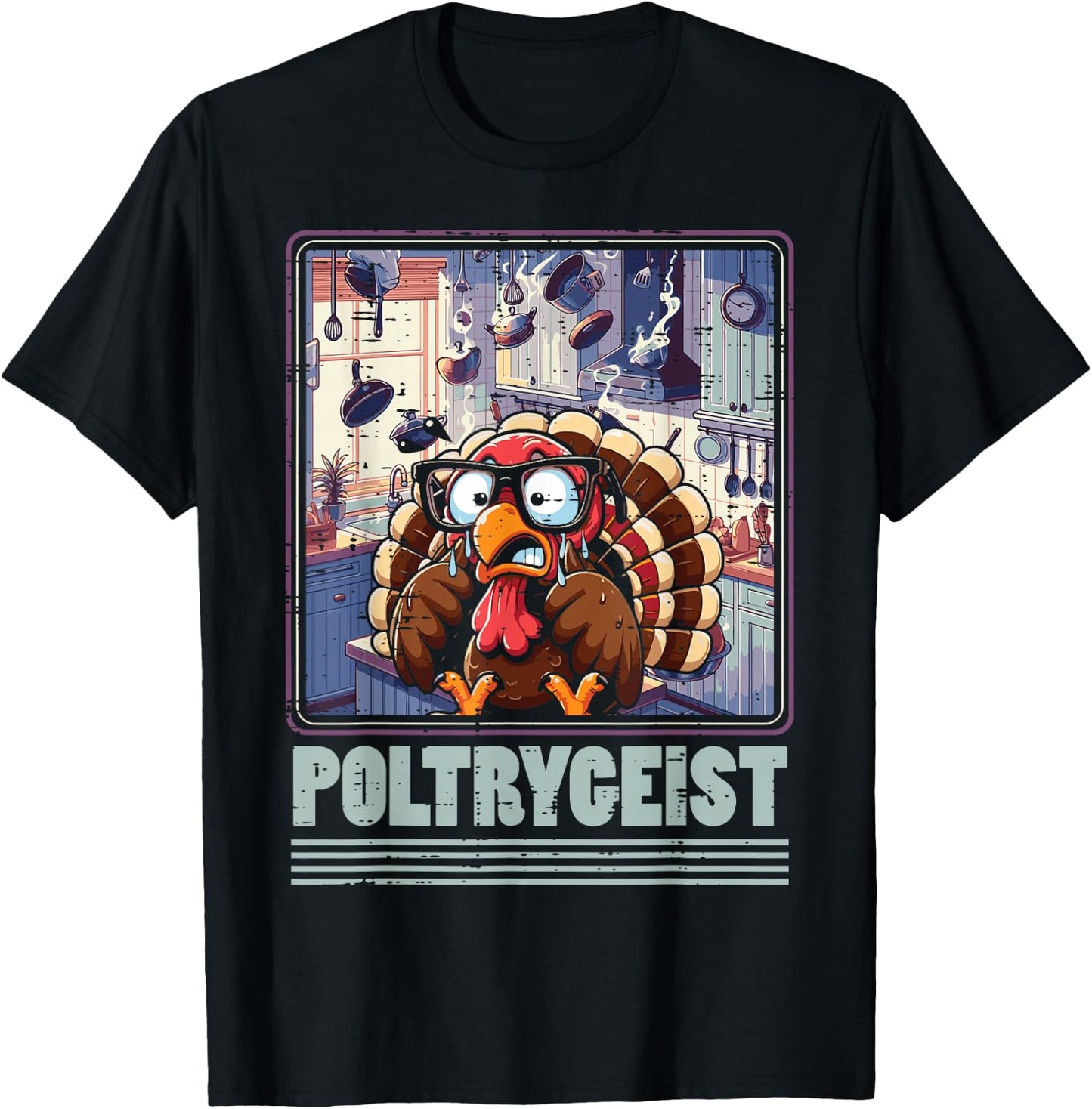 Thanksgiving Poltrygeist Turkey Poltergeist Men Women Kids T-Shirt - T-Shirt | Black