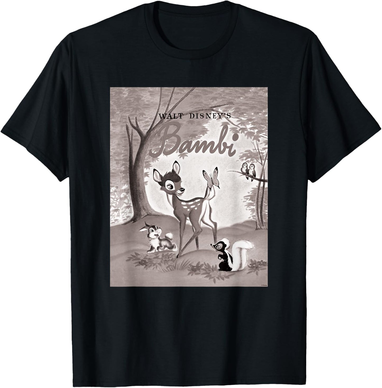 Bambi Vintage B&W T-Shirt - T-Shirt | Black
