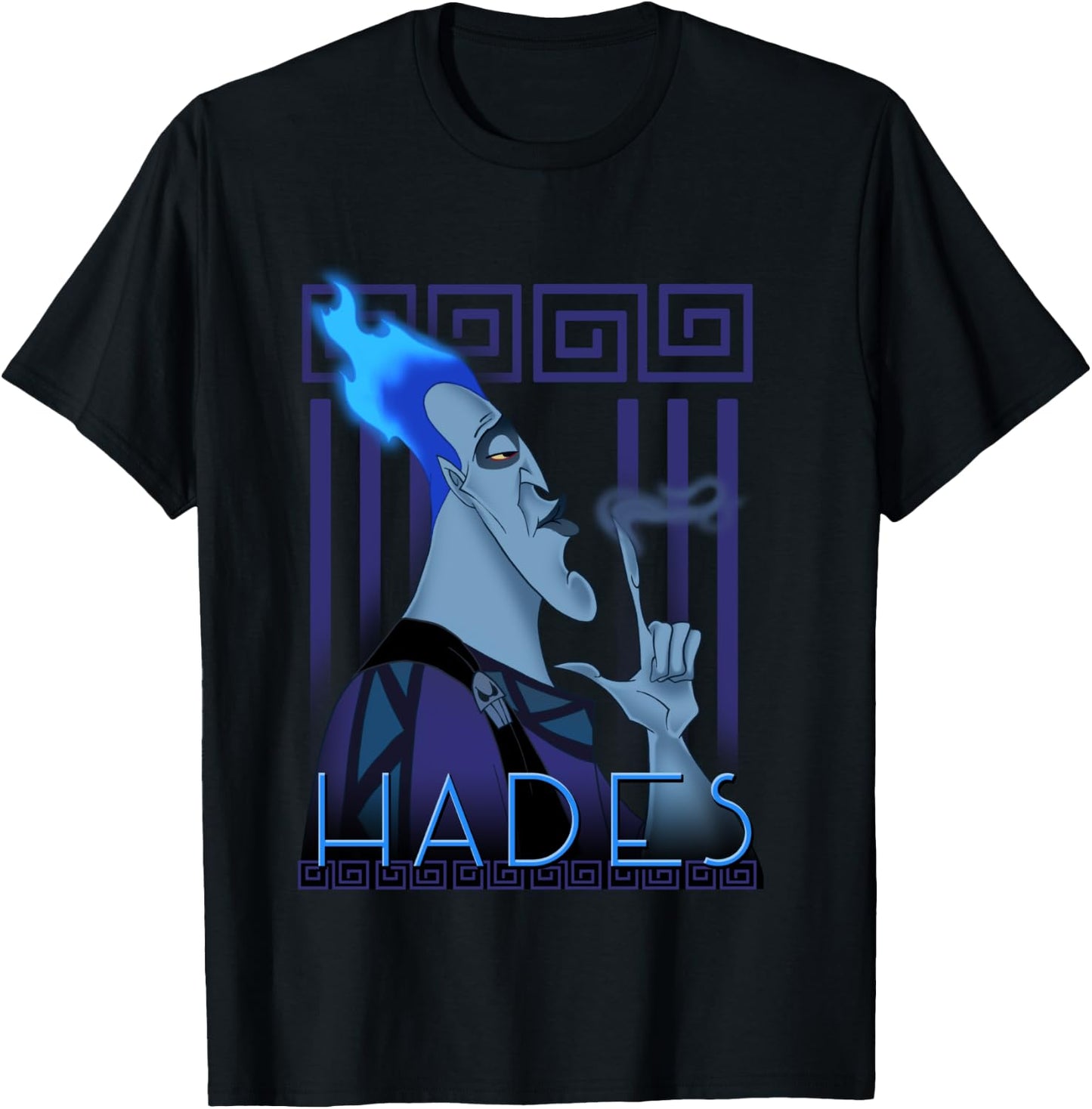 Profile Portrait of Hades Finger Smoke of Disney Villains T-Shirt - T-Shirt | Black