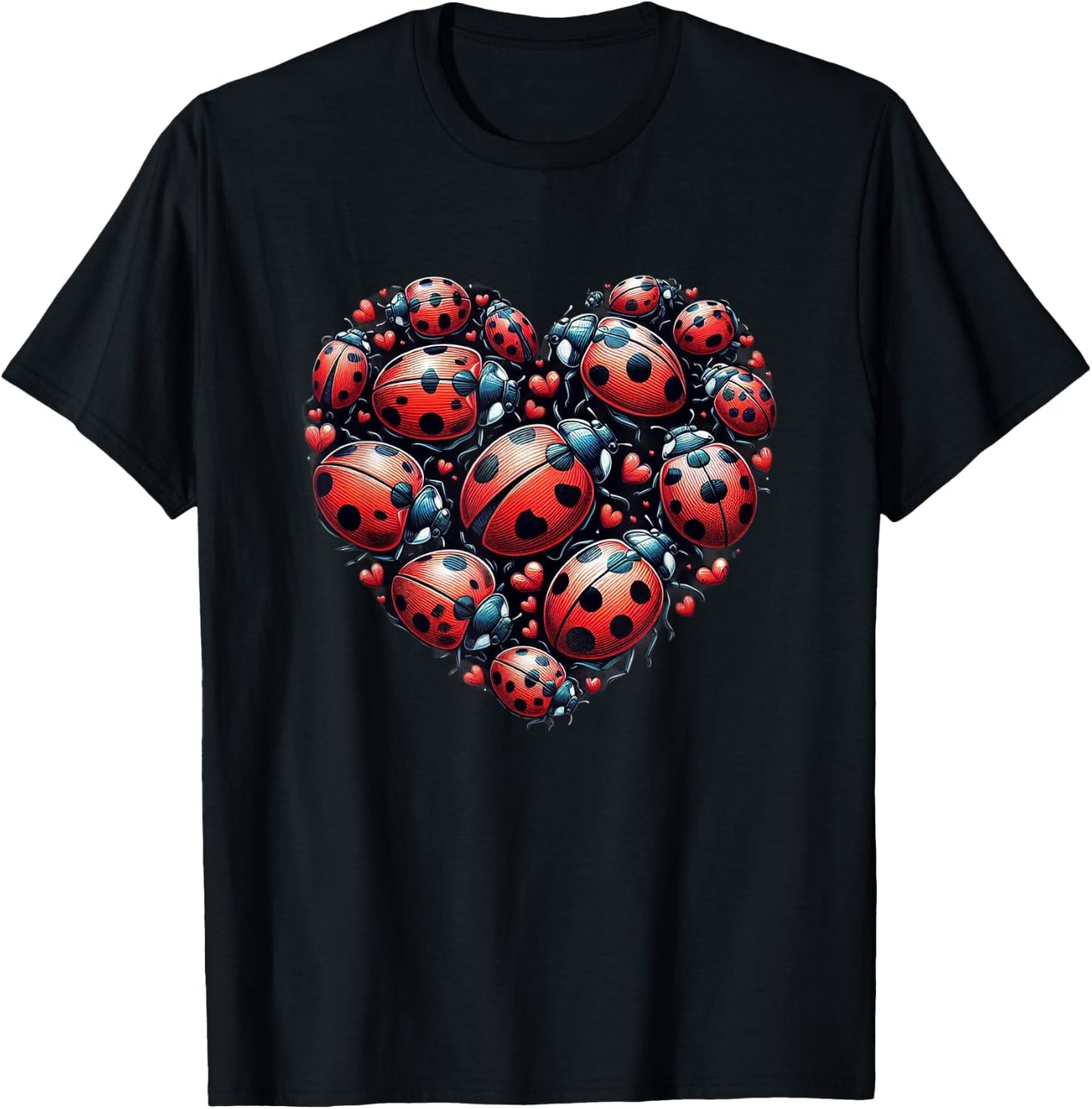 Lady Bugs Love Spiritual Colorful Lady Bugs Art Insects T-Shirt - T-Shirt | Black