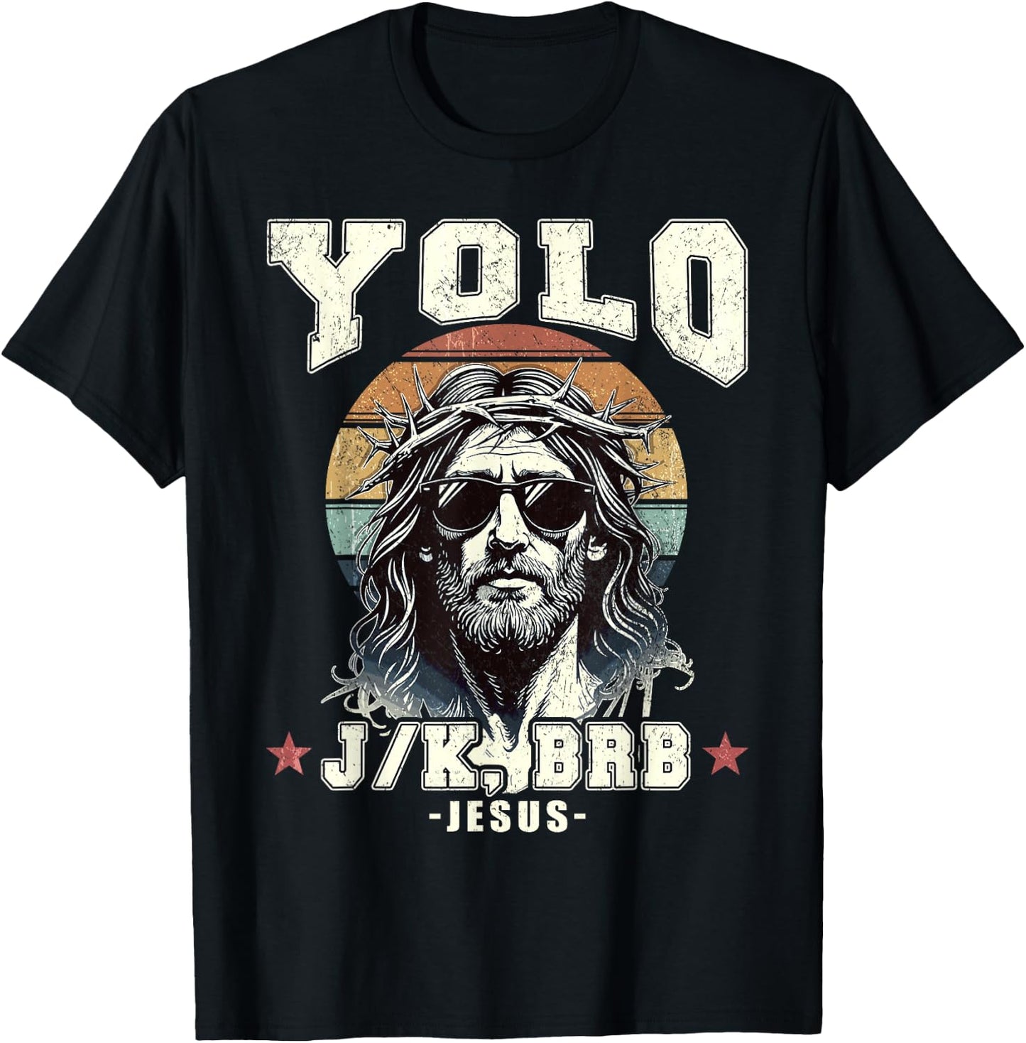 Happy Easter Yolo JK Brb Jesus Christian Men Women Kids T-Shirt - T-Shirt | Black