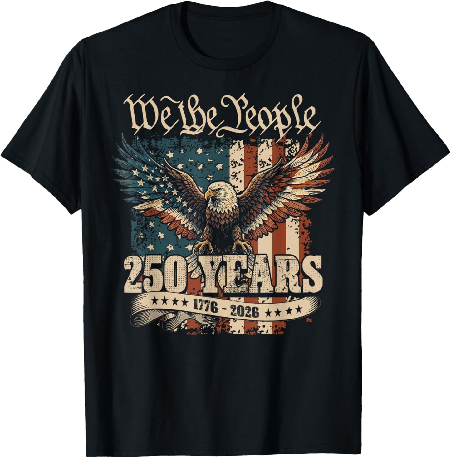 America USA 250 Years Birthday 250th Anniversary 4th of July T-Shirt - T-Shirt | Black