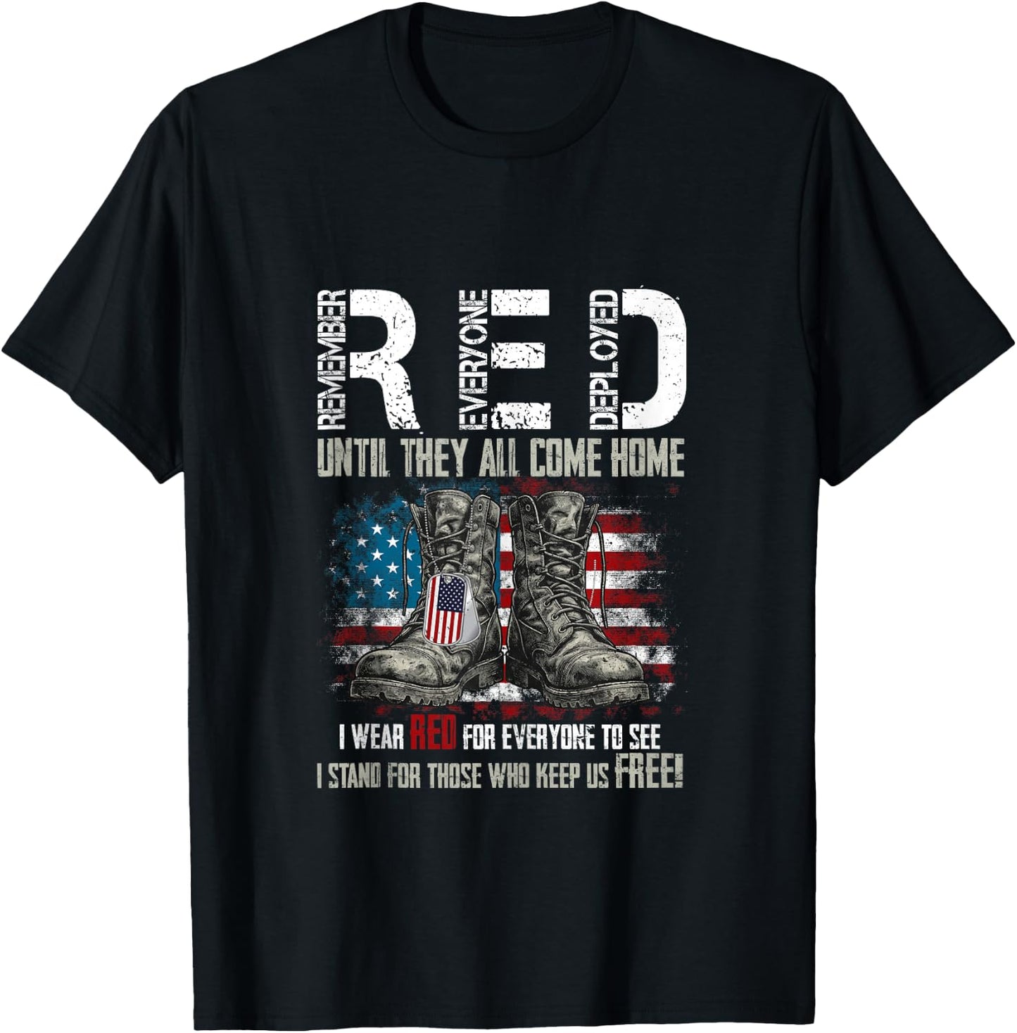 On Friday We Wear Red Military R.E.D Friday Military T-Shirt - T-Shirt | Black