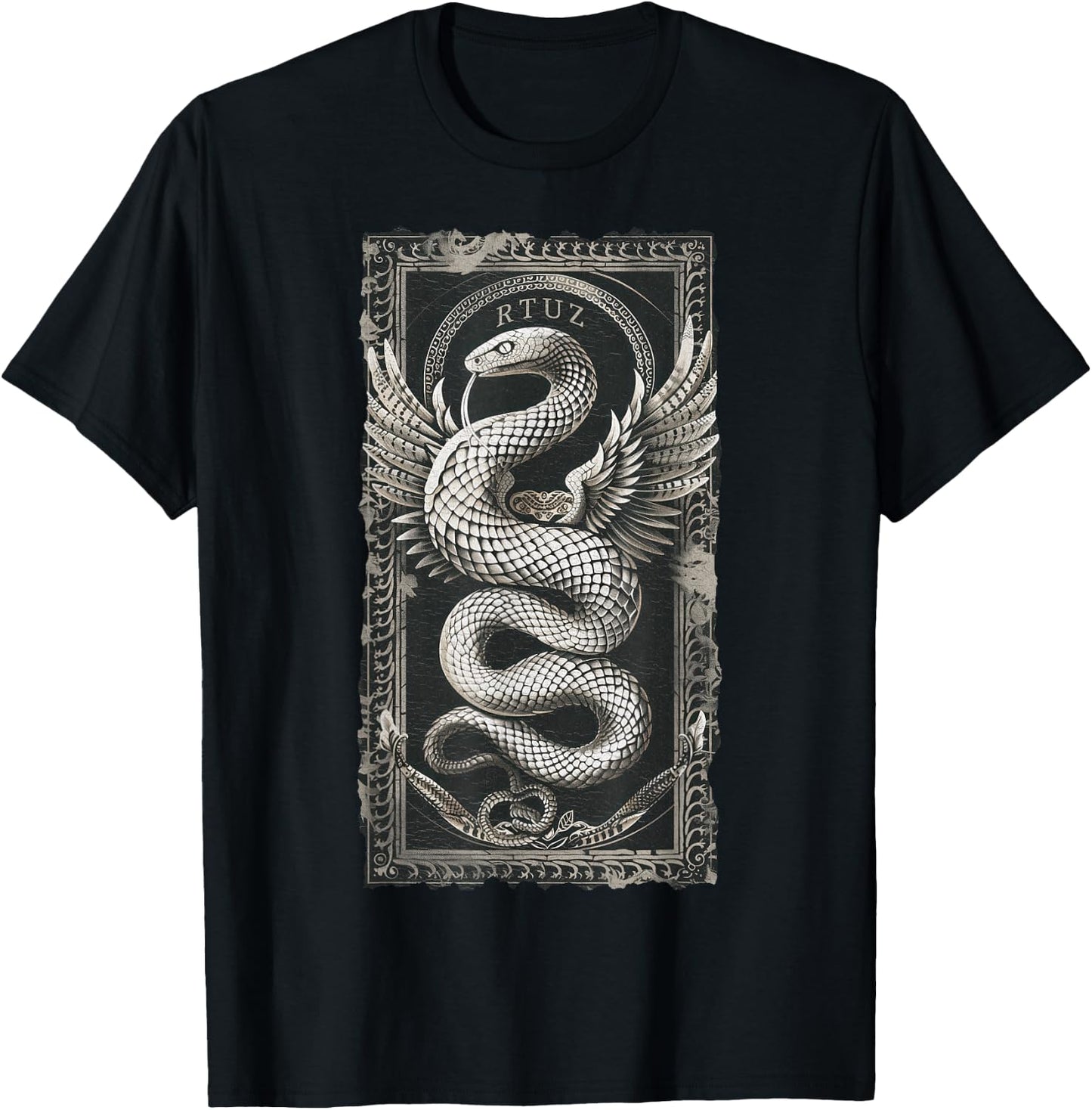 Vintage Retro Y2K Hip Hop Snake Urban Streetwear Snake T-Shirt - T-Shirt | Black