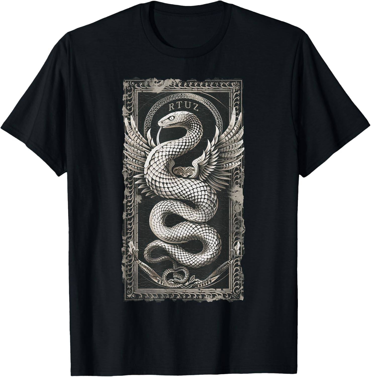 Vintage Retro Y2K Hip Hop Snake Urban Streetwear Snake T-Shirt - T-Shirt | Black