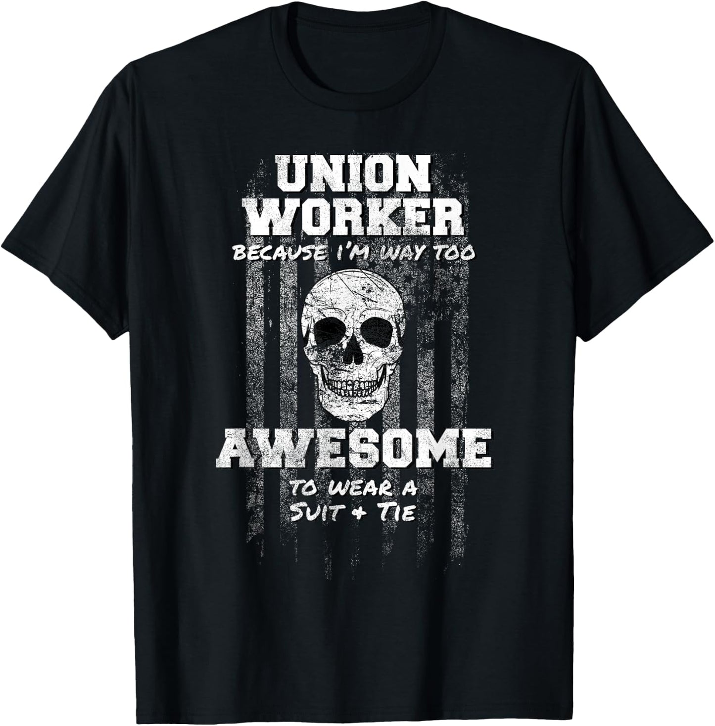 American Funny Union Worker Shirt USA Laborer Operator T-Shirt - T-Shirt | Black