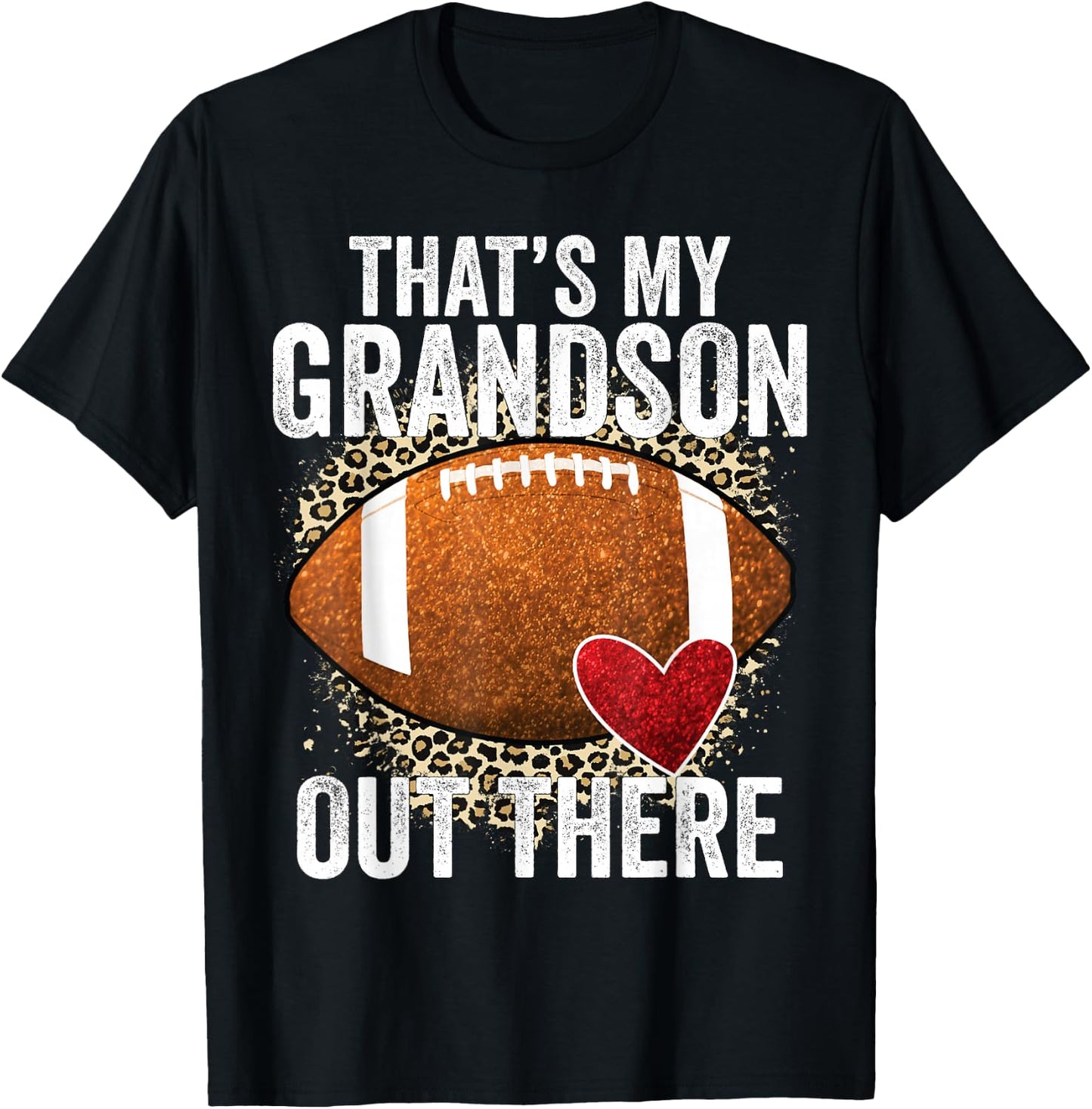 That's My Grandson Out There Football Grandma Grandpa T-Shirt - T-Shirt | Black