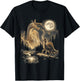 Spinosaurus Mirabilis Dinosaur Full Moon Night Forest T-Shirt - T-Shirt | Black