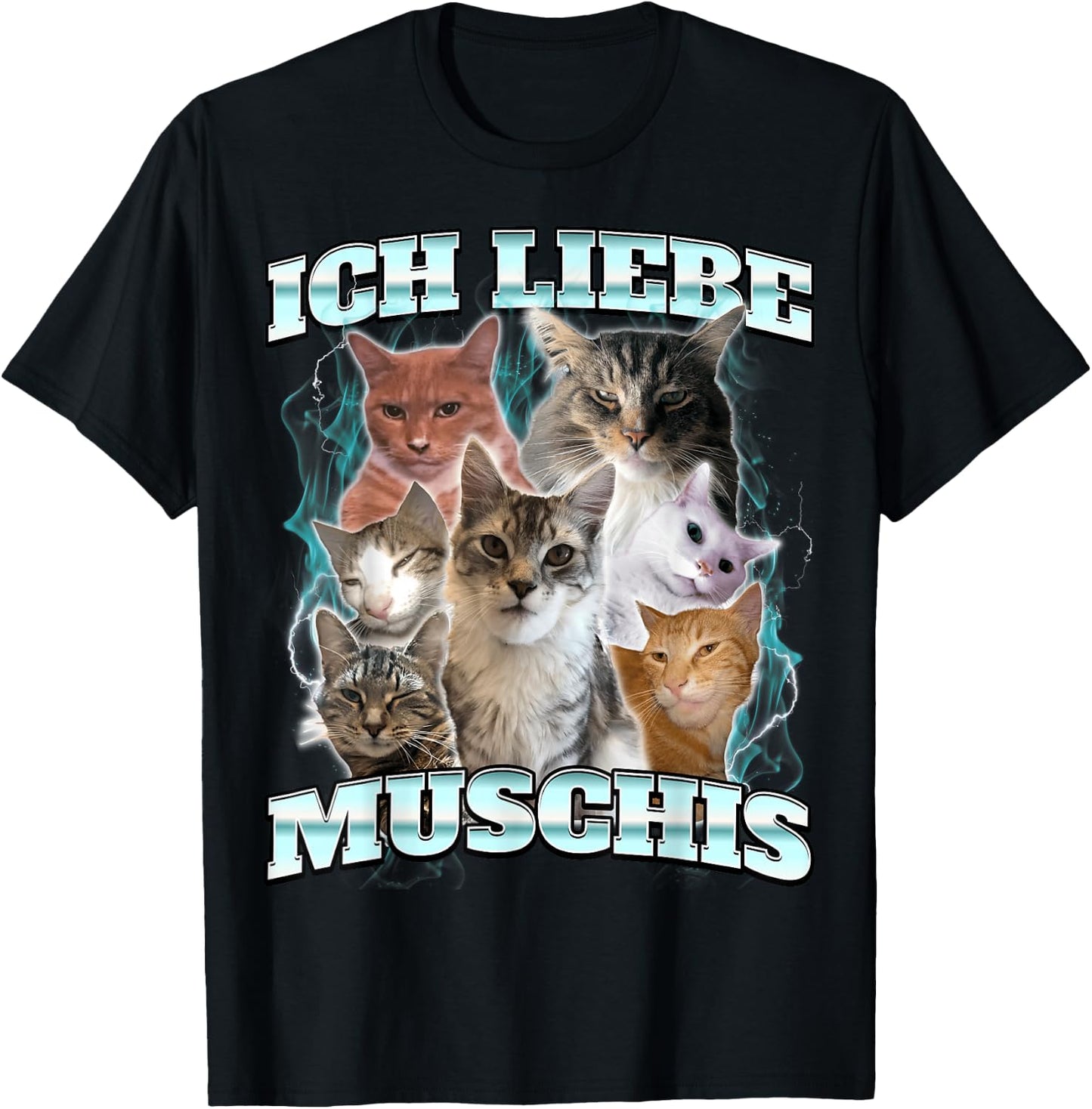 with German Text "Ich Liebe Musch, black T-Shirt - T-Shirt | Black