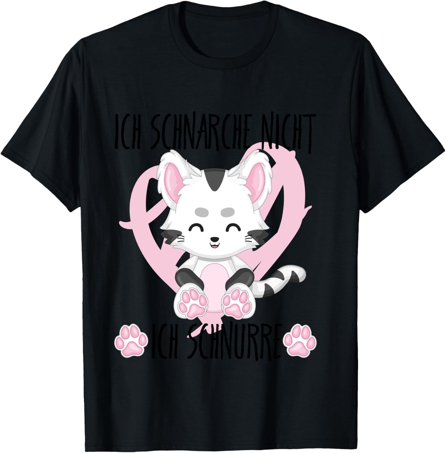 Ich Schnarche Nicht Ich Schnurre Spruch Geschenk Frauen Katz Langarmshirt T-Shirt - T-Shirt | Black