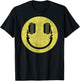 Happy Face Headphones – Audiophile Smile Funny Music Lover T-Shirt - T-Shirt | Black