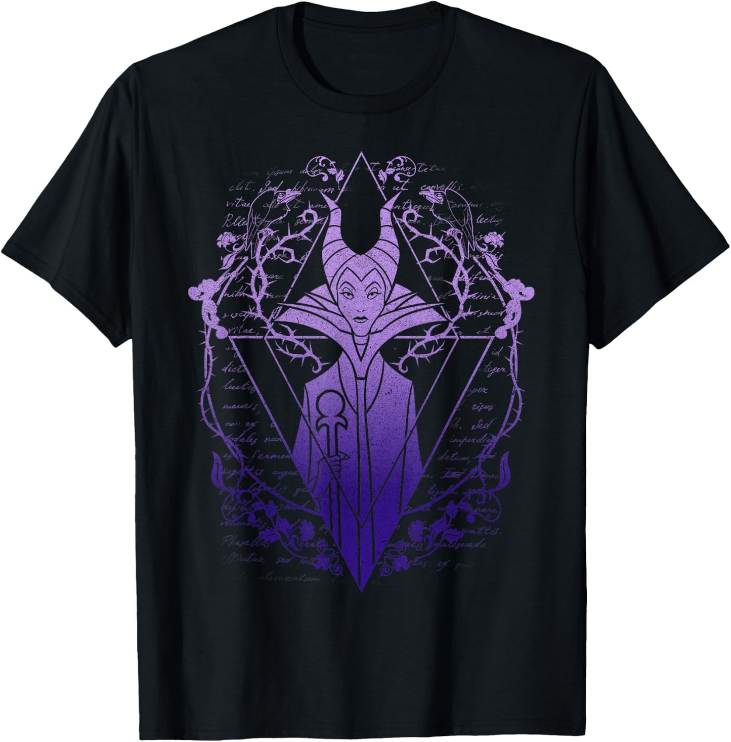 Disney Sleeping Beauty Maleficent Fade Triangle T-Shirt - T-Shirt | Black