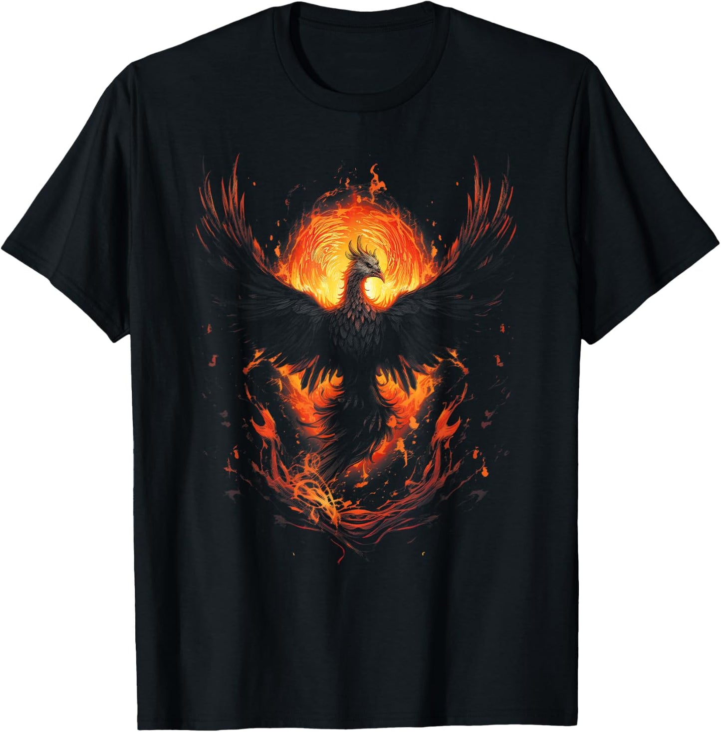 Phönix Feuer Vogel Kunstwerk T-Shirt - T-Shirt | Black