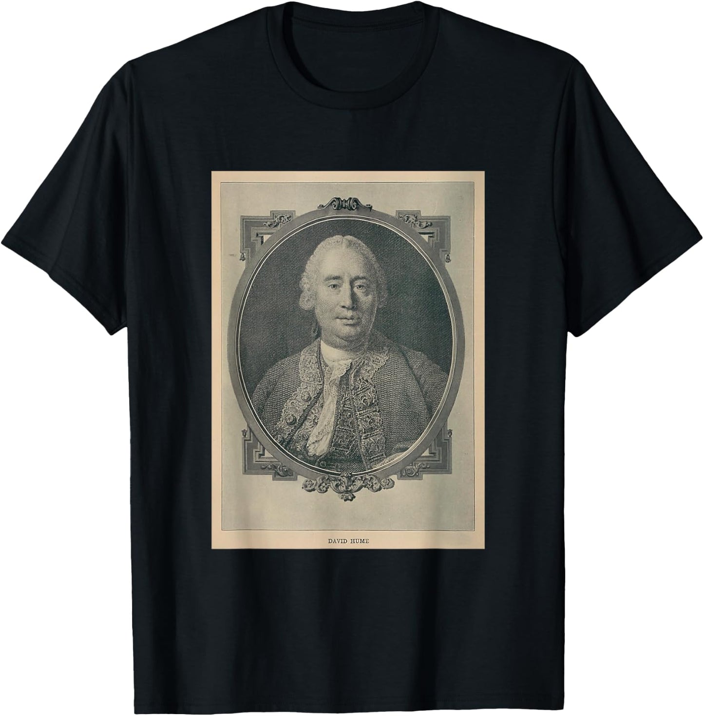 Old David Hume Illustrative Portrait T-Shirt - T-Shirt | Black