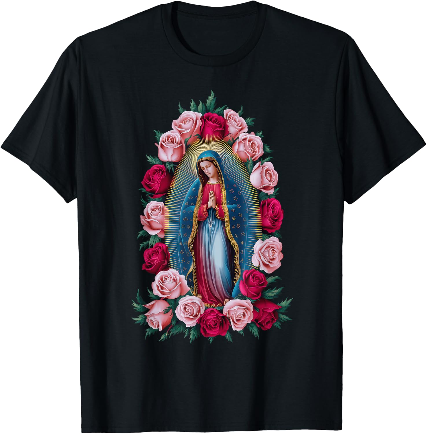 Our Lady Virgin Mary Guadalupe Christian Catholic T-Shirt - T-Shirt | Black