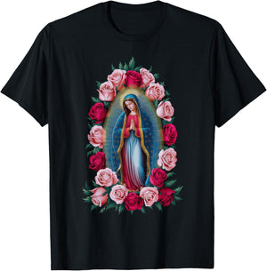 Our Lady Virgin Mary Guadalupe Christian Catholic T-Shirt - T-Shirt | Black