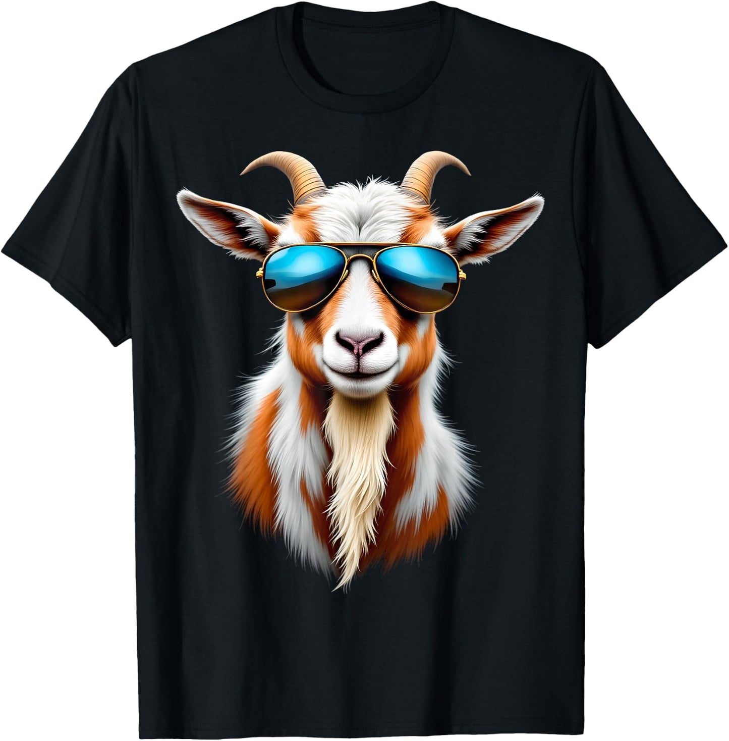 Cool Goat Sunglasses Funny Farm T-Shirt - T-Shirt | Black