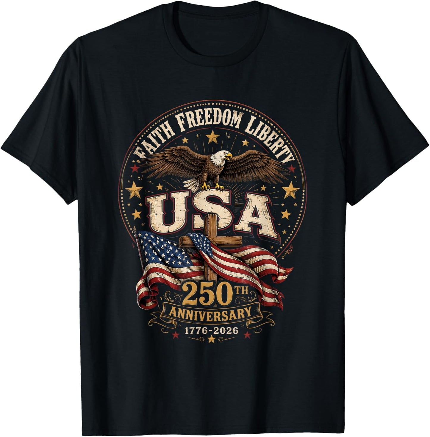 USA 250th Anniversary T-Shirt - T-Shirt | Black